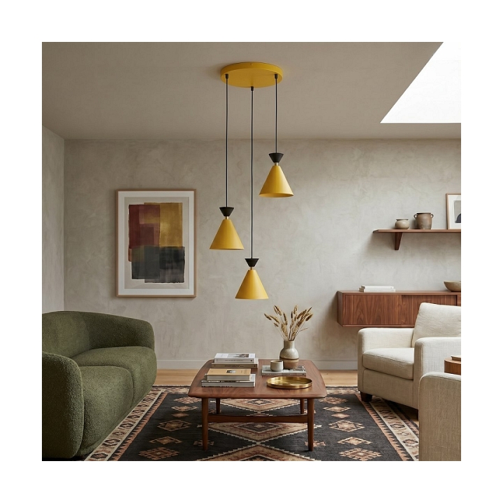 Lampa wisząca KLEVER 3PREM ORANGE BLACK - Emibig