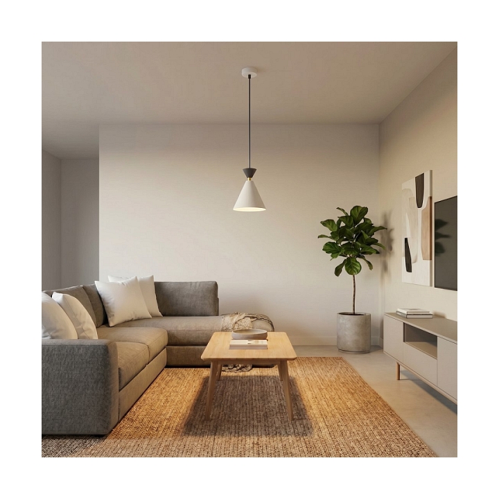 Lampa wisząca KLEVER 1 WHITE BLACK - Emibig