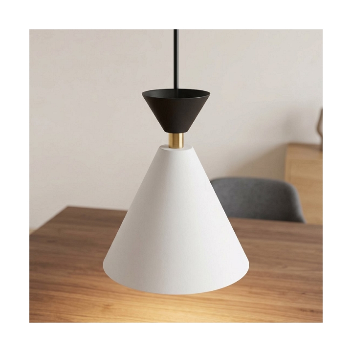 Lampa wisząca KLEVER 1 WHITE BLACK - Emibig