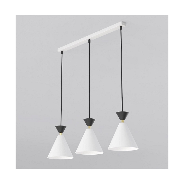 Lampa wisząca KLEVER 3 WHITE BLACK - Emibig