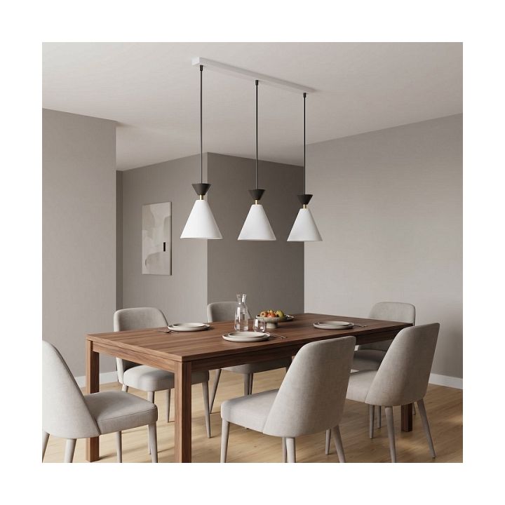 Lampa wisząca KLEVER 3 WHITE BLACK - Emibig