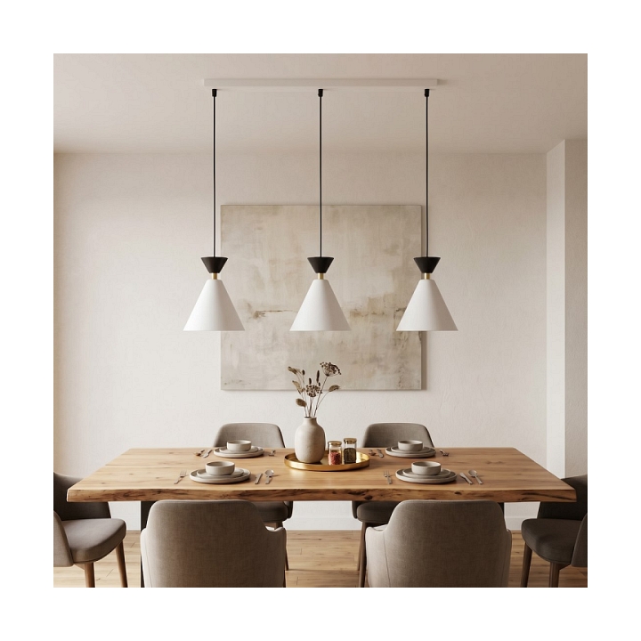 Lampa wisząca KLEVER 3 WHITE BLACK - Emibig