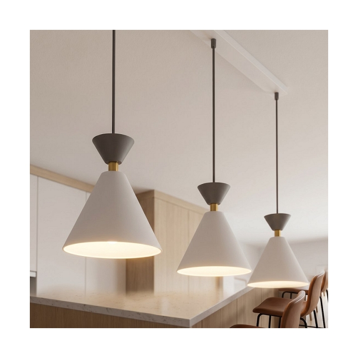 Lampa wisząca KLEVER 3 WHITE BLACK - Emibig