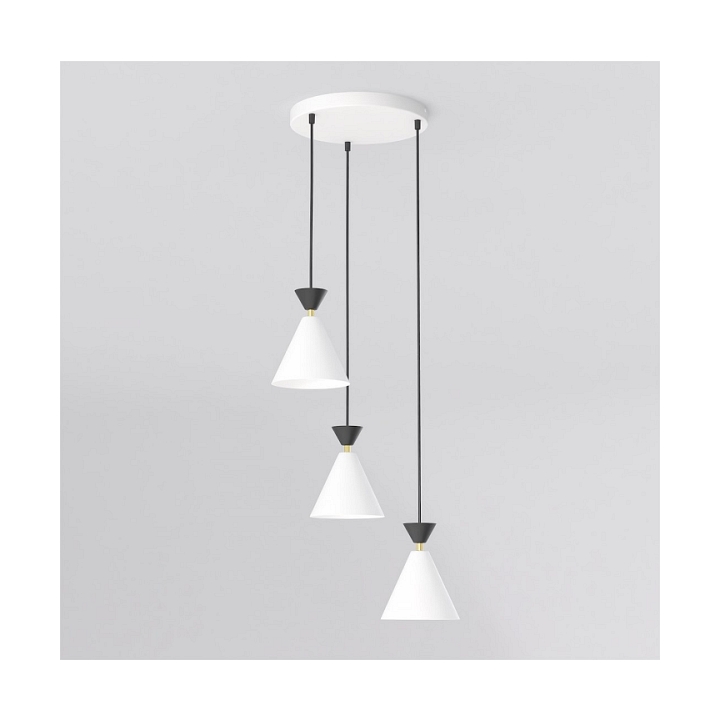 Lampa wisząca KLEVER 3PREM WHITE BLACK - Emibig