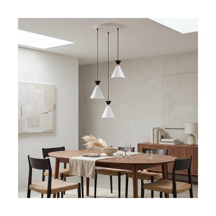 Lampa wisząca KLEVER 3PREM WHITE BLACK - Emibig