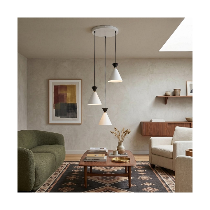 Lampa wisząca KLEVER 3PREM WHITE BLACK - Emibig