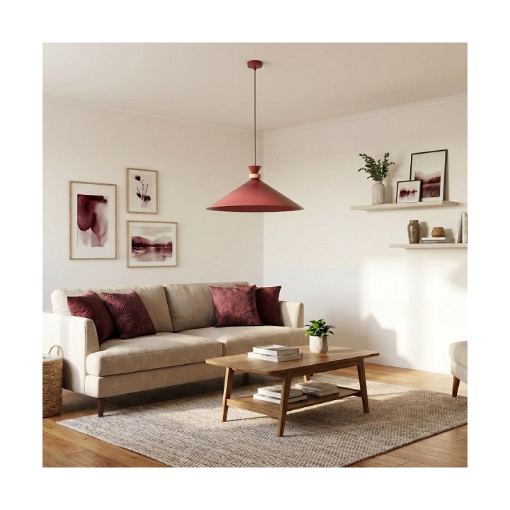 Lampa wisząca OLIVO 1L BURGUNDY - Emibig