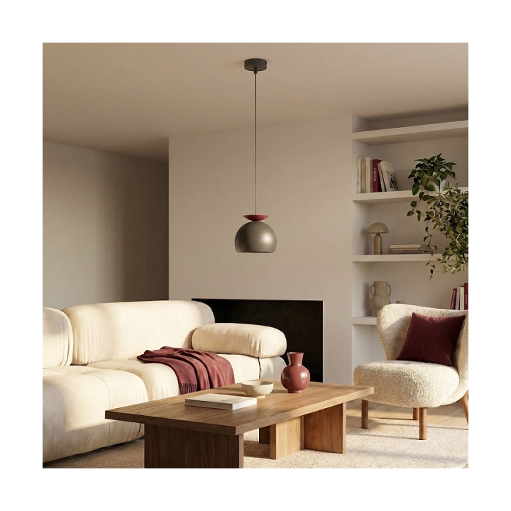 Lampa wisząca GEO 1 BLACK BURGUNDY - Emibig