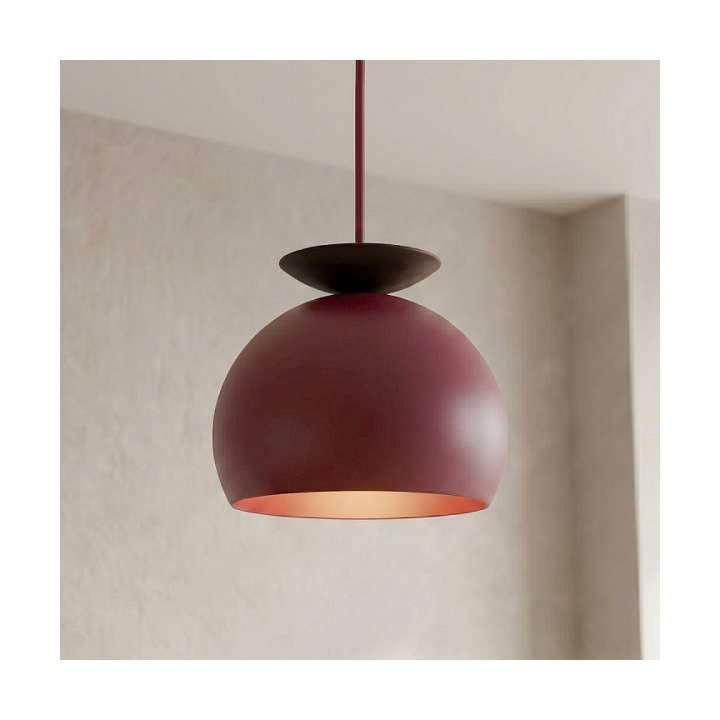 Lampa wisząca GEO 1 BURGUNDY BLACK - Emibig