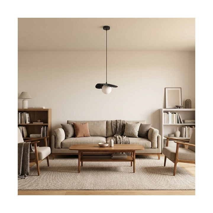 Lampa wisząca FLORA 1 BLACK OPAL - Emibig