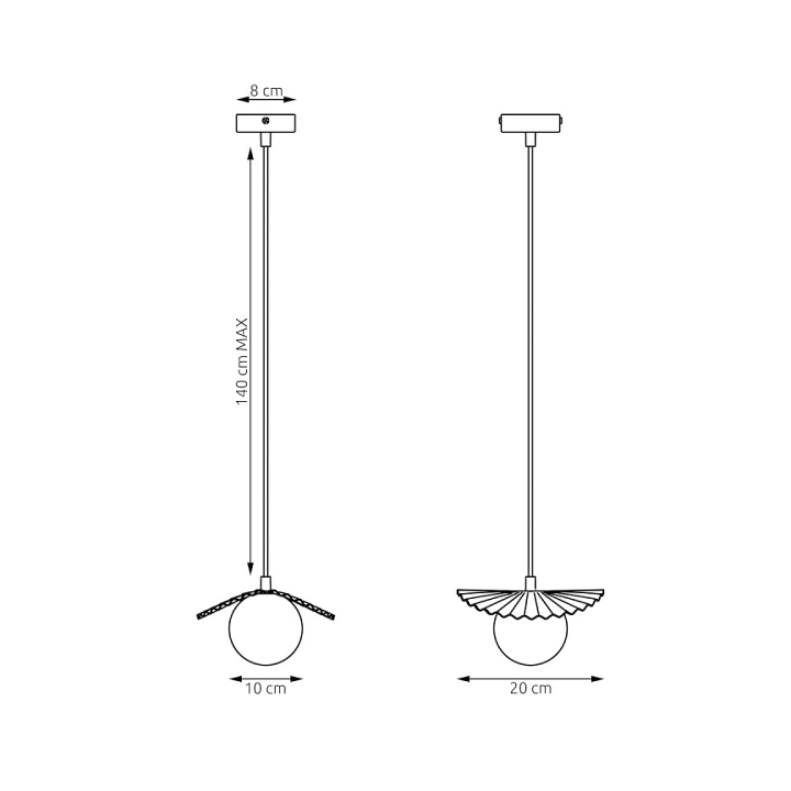 Lampa wisząca FLORA 1 BLACK OPAL - Emibig
