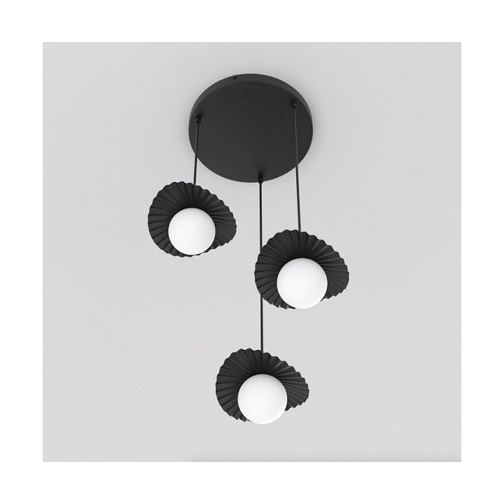 Lampa wisząca FLORA 3PREM BLACK OPAL - Emibig