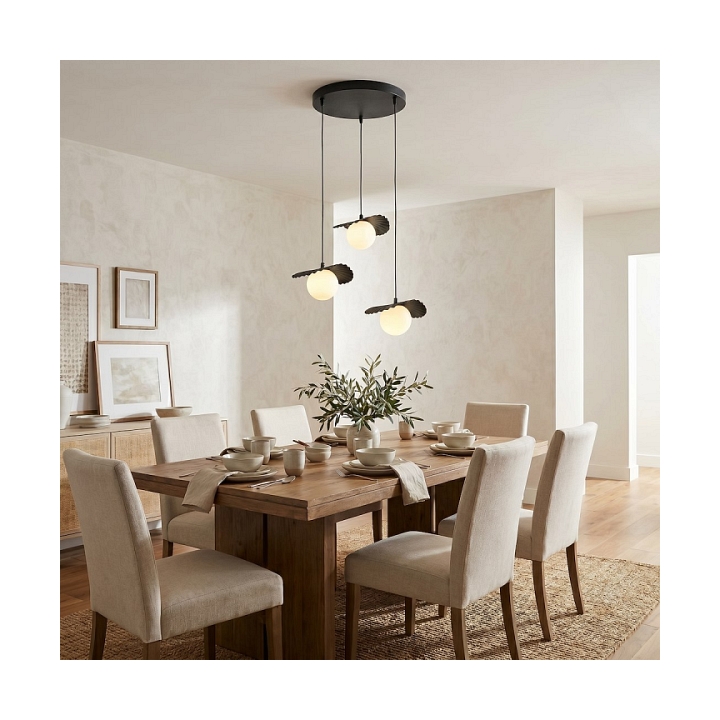 Lampa wisząca FLORA 3PREM BLACK OPAL - Emibig
