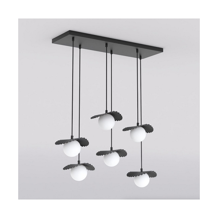 Lampa wisząca FLORA 6 BLACK OPAL - Emibig
