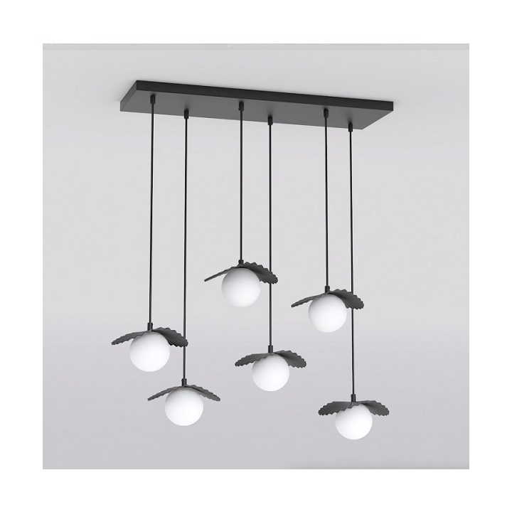 Lampa wisząca FLORA 6 BLACK OPAL - Emibig