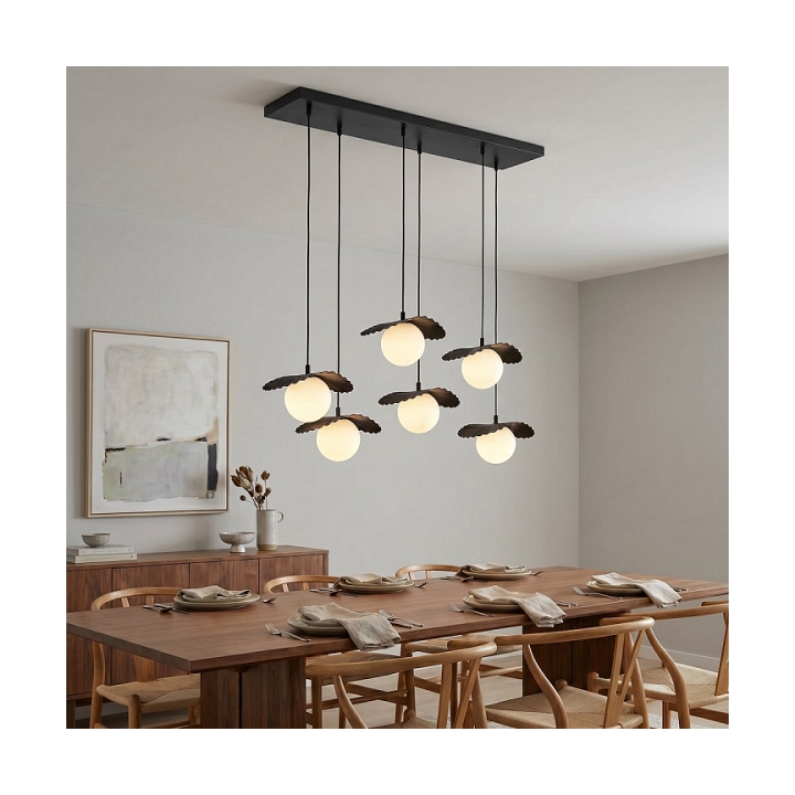 Lampa wisząca FLORA 6 BLACK OPAL - Emibig