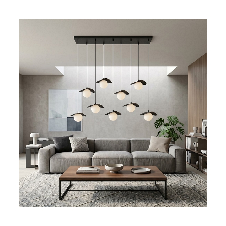 Lampa wisząca FLORA 9 BLACK OPAL - Emibig