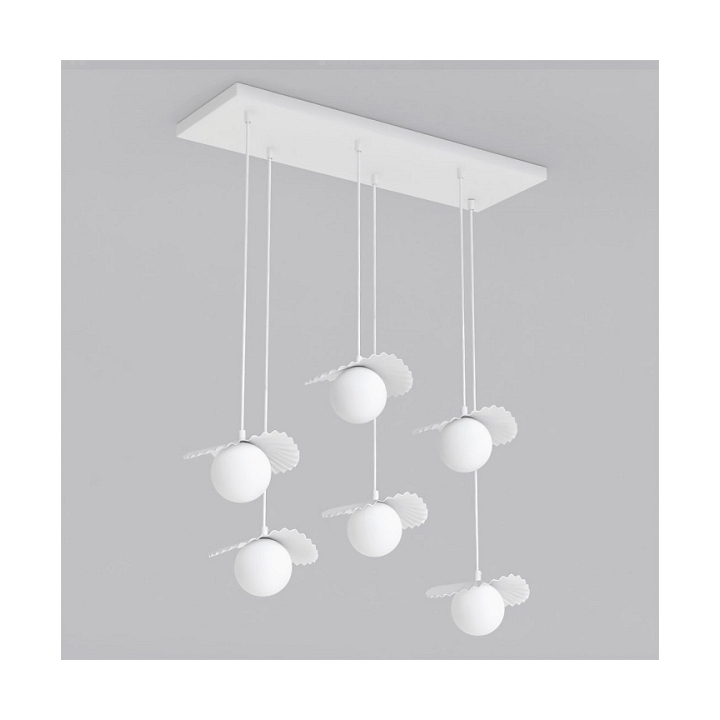 Lampa wisząca FLORA 6 WHITE OPAL - Emibig