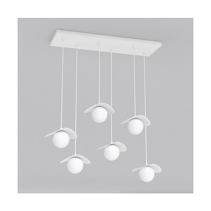 Lampa wisząca FLORA 6 WHITE OPAL - Emibig