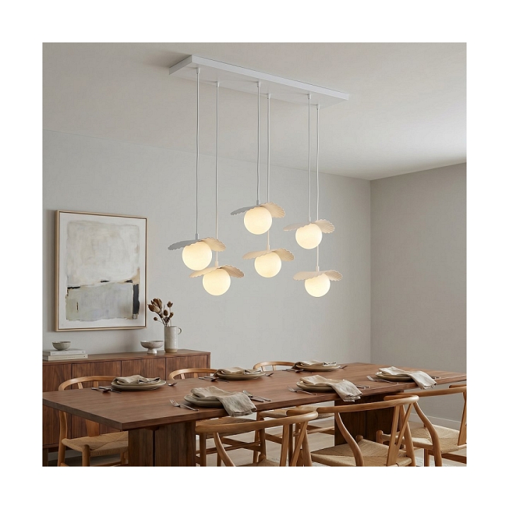 Lampa wisząca FLORA 6 WHITE OPAL - Emibig