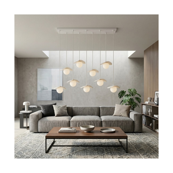 Lampa wisząca FLORA 9 WHITE OPAL - Emibig