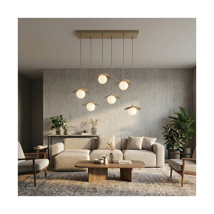 Lampa wisząca FLORA 6 MOKKA OPAL - Emibig