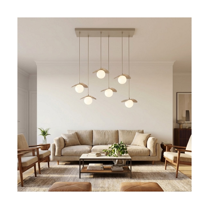 Lampa wisząca FLORA 6 MOKKA OPAL - Emibig
