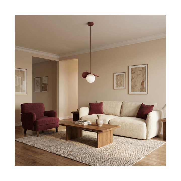 Lampa wisząca FLORA 1 BURGUNDY OPAL - Emibig