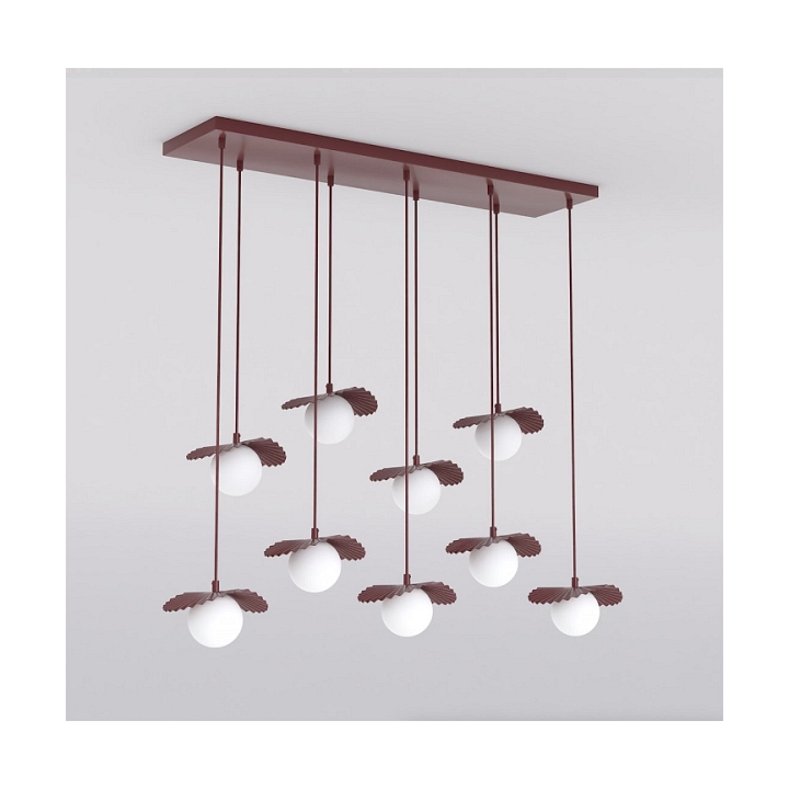Lampa wisząca FLORA 9 BURGUNDY OPAL - Emibig