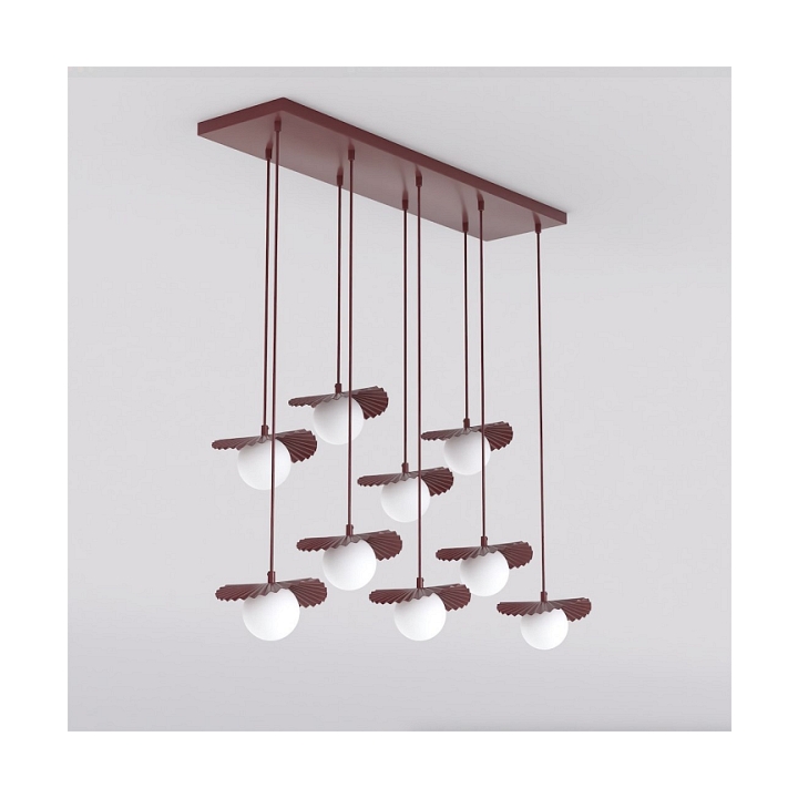Lampa wisząca FLORA 9 BURGUNDY OPAL - Emibig