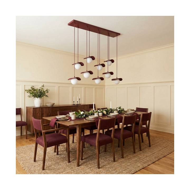 Lampa wisząca FLORA 9 BURGUNDY OPAL - Emibig