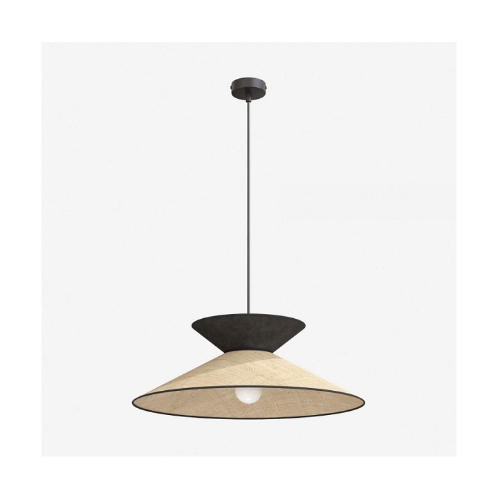 Lampa wisząca SOFTA 1 RATTAN BLACK - Emibig