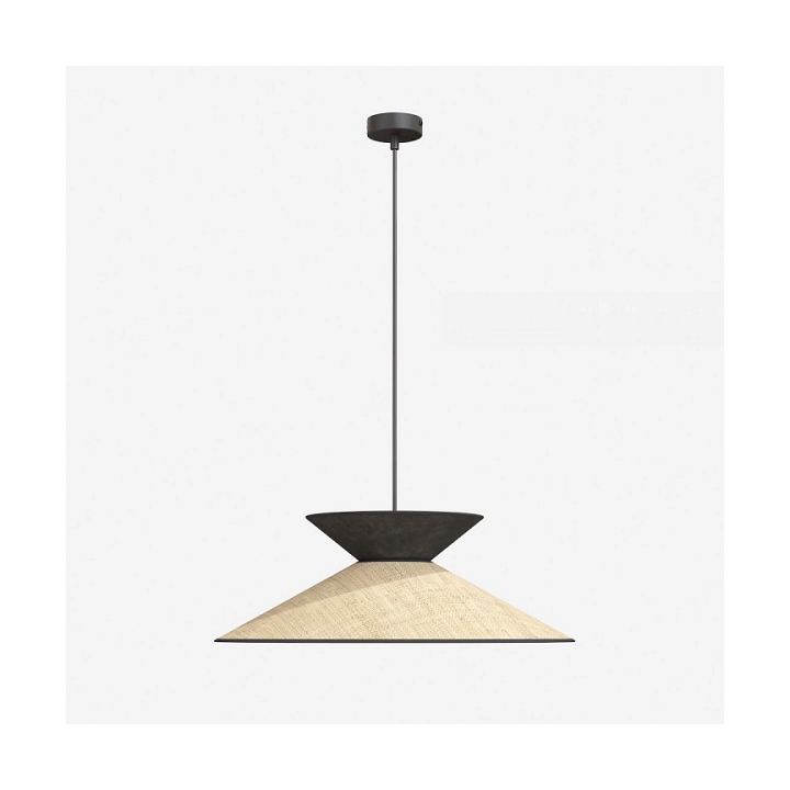 Lampa wisząca SOFTA 1 RATTAN BLACK - Emibig