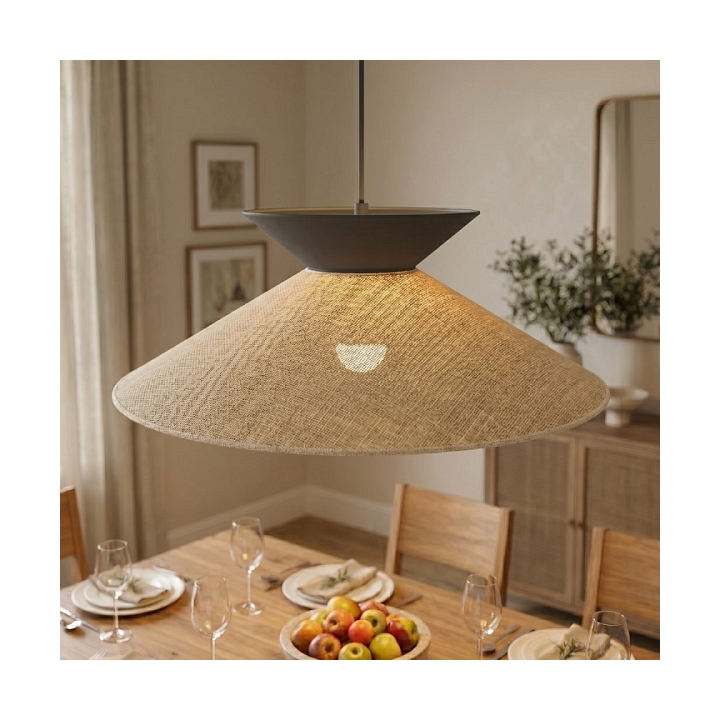 Lampa wisząca SOFTA 1 RATTAN BLACK - Emibig