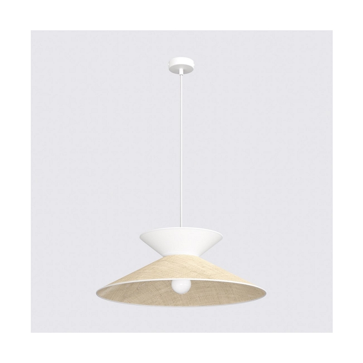 Lampa wisząca SOFTA 1 RATTAN WHITE - Emibig
