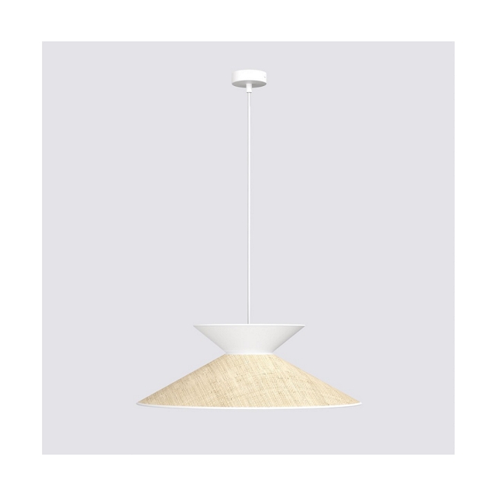 Lampa wisząca SOFTA 1 RATTAN WHITE - Emibig