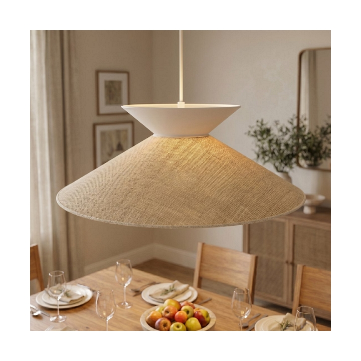 Lampa wisząca SOFTA 1 RATTAN WHITE - Emibig