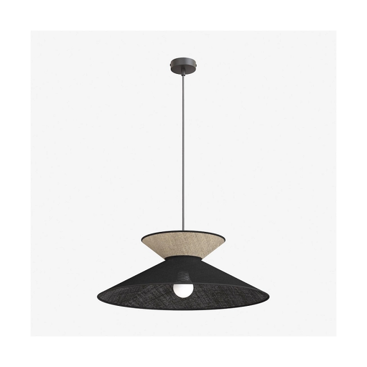 Lampa wisząca SOFTA 1 BLACK RATTAN - Emibig