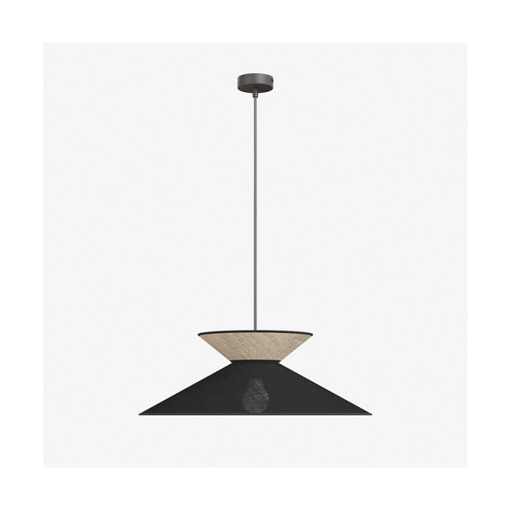 Lampa wisząca SOFTA 1 BLACK RATTAN - Emibig