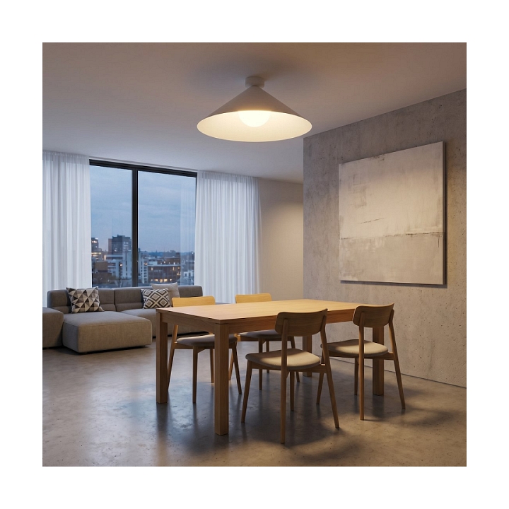 Lampa sufitowa MONO 1L PLAFON WHITE OPAL - Emibig