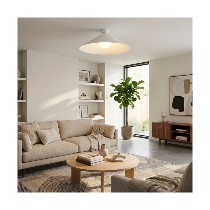 Lampa sufitowa MONO 1L PLAFON WHITE OPAL - Emibig