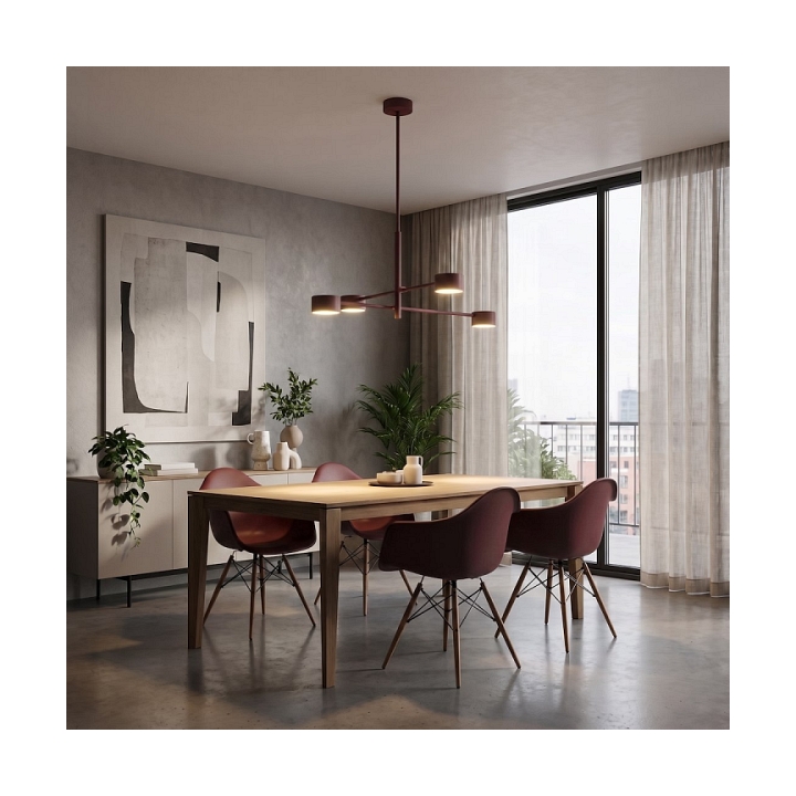 Lampa sufitowa NATSU 4BURGUNDY - Emibig