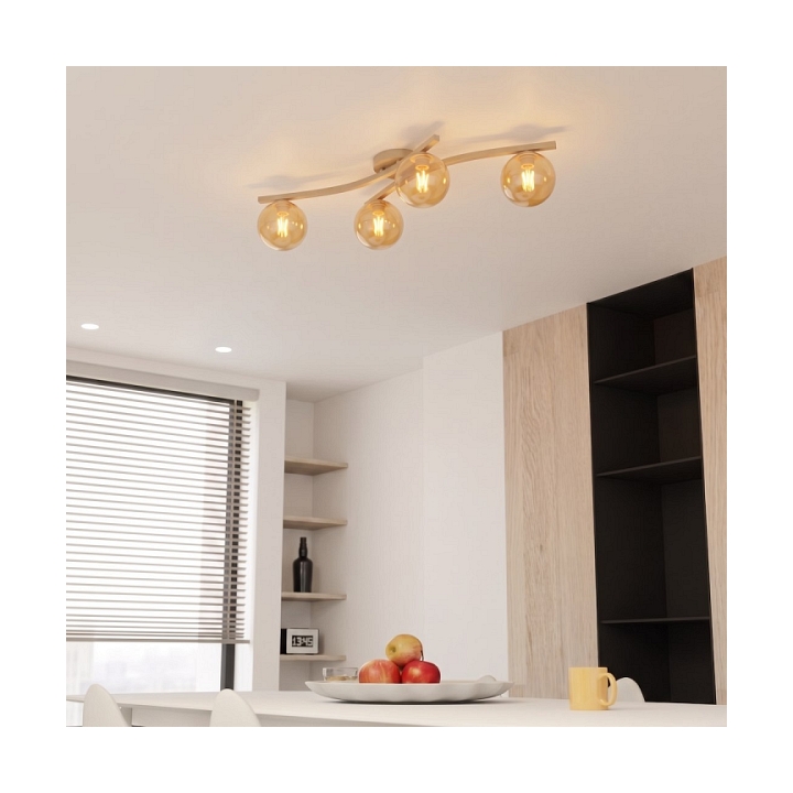 Lampa sufitowa OPUS 4 MOKKA AMBER - Emibig
