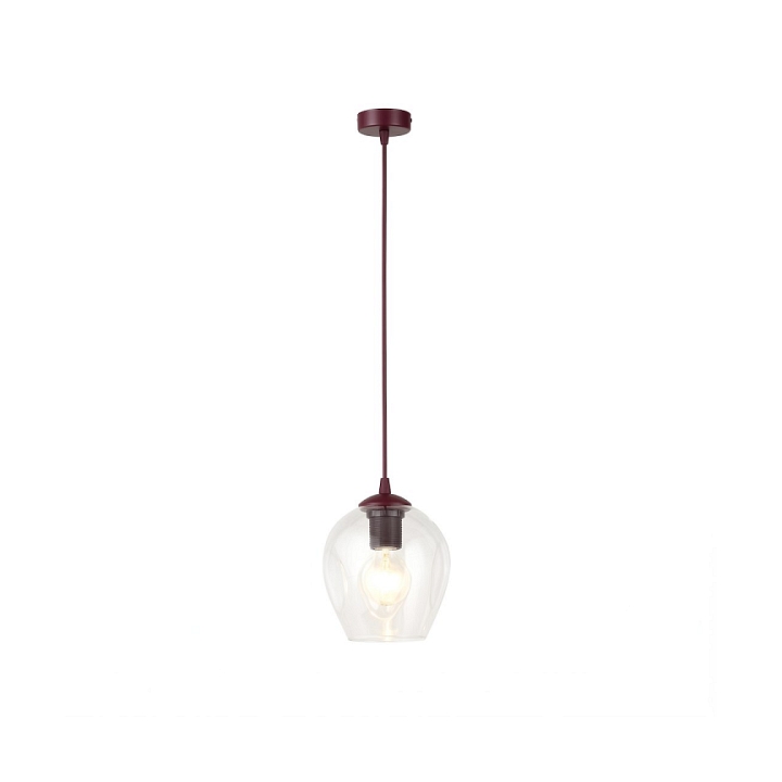 Lampa wisząca ISTAR 1 BURGUND TRANSPARENT - Emibig