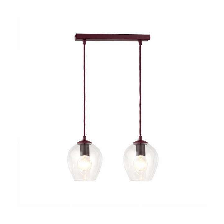 Lampa wisząca ISTAR 2 BURGUND TRANSPARENT - Emibig