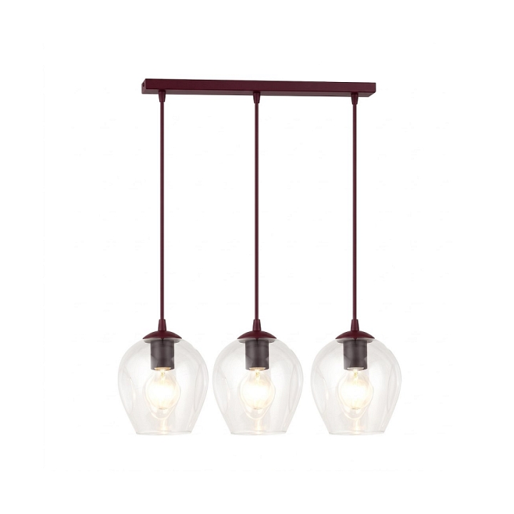 Lampa wisząca ISTAR 3 BURGUND TRANSPARENT - Emibig