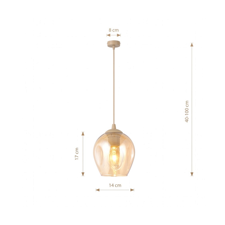 Lampa wisząca ISTAR 1 MOKKA AMBER - Emibig