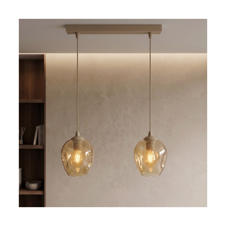 Lampa wisząca ISTAR 2 MOKKA AMBER - Emibig
