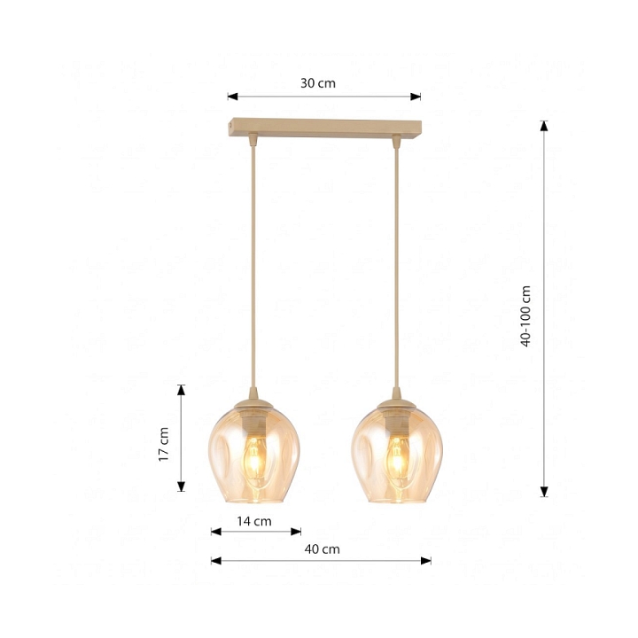 Lampa wisząca ISTAR 2 MOKKA AMBER - Emibig