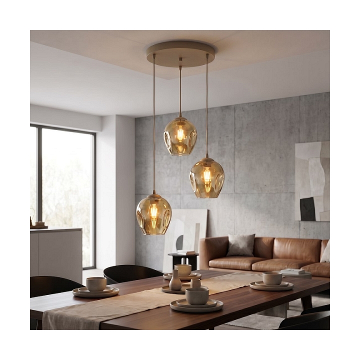 Lampa wisząca ISTAR 3PREM MOKKA AMBER - Emibig